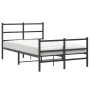 Bed frame with headboard and black metal footboard 120x190cm by , Beds and slatted bases - Ref: Foro24-355380, Price: 83,13 €...