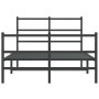 Bed frame with headboard and black metal footboard 120x190cm by , Beds and slatted bases - Ref: Foro24-355380, Price: 84,12 €...