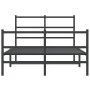 Bed frame with headboard and black metal footboard 120x190cm by , Beds and slatted bases - Ref: Foro24-355380, Price: 83,13 €...