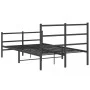 Bed frame with headboard and black metal footboard 120x190cm by , Beds and slatted bases - Ref: Foro24-355380, Price: 83,13 €...