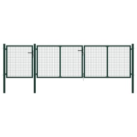 Green steel garden gate 400x100 cm by vidaXL, garden gates - Ref: Foro24-144311, Price: 453,62 €, Discount: %
