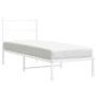 Bettgestell aus Metall mit weißem Kopfteil 75x190 cm von , Betten und Lattenroste - Ref: Foro24-355404, Preis: 55,60 €, Rabat...