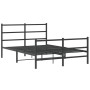 Estructura de cama con cabecero y estribo metal negro 135x190cm de , Camas y somieres - Ref: Foro24-355382, Precio: 95,11 €