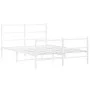 Metal bed frame with headboard and white footboard 135x190 cm by , Beds and slatted bases - Ref: Foro24-355431, Price: 86,27 ...
