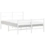 Metal bed frame with headboard and white footboard 135x190 cm by , Beds and slatted bases - Ref: Foro24-355431, Price: 86,27 ...