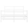 Bettgestell aus Metall mit Kopfteil und weißem Fußteil 135x190 cm von , Betten und Lattenroste - Ref: Foro24-355431, Preis: 8...