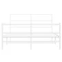 Metal bed frame with headboard and white footboard 135x190 cm by , Beds and slatted bases - Ref: Foro24-355431, Price: 86,27 ...