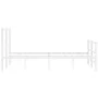 Metal bed frame with headboard and white footboard 135x190 cm by , Beds and slatted bases - Ref: Foro24-355431, Price: 86,27 ...