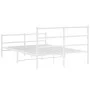 Metal bed frame with headboard and white footboard 135x190 cm by , Beds and slatted bases - Ref: Foro24-355431, Price: 86,27 ...