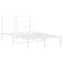 Estructura de cama de metal con cabecero blanca 120x200 cm de , Camas y somieres - Ref: Foro24-355412, Precio: 80,84 €, Descu...