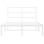 Bettgestell aus Metall mit weißem Kopfteil 120x200 cm von , Betten und Lattenroste - Ref: Foro24-355412, Preis: 81,95 €, Raba...