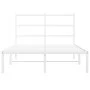 Estructura de cama de metal con cabecero blanca 120x200 cm de , Camas y somieres - Ref: Foro24-355412, Precio: 80,84 €, Descu...