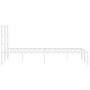 Metal bed frame with white headboard 120x200 cm by , Beds and slatted bases - Ref: Foro24-355412, Price: 81,95 €, Discount: %