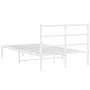Estructura de cama de metal con cabecero blanca 120x200 cm de , Camas y somieres - Ref: Foro24-355412, Precio: 80,84 €, Descu...