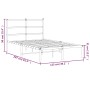 Bettgestell aus Metall mit weißem Kopfteil 120x200 cm von , Betten und Lattenroste - Ref: Foro24-355412, Preis: 81,95 €, Raba...