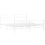 Metal bed frame with headboard and white footboard 193x203 cm by , Beds and slatted bases - Ref: Foro24-355438, Price: 117,36...