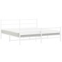 Estructura cama metal con cabecero y estribo blanco 193x203 cm de , Camas y somieres - Ref: Foro24-355438, Precio: 119,06 €, ...