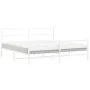 Metal bed frame with headboard and white footboard 193x203 cm by , Beds and slatted bases - Ref: Foro24-355438, Price: 117,36...