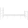 Metal bed frame with headboard and white footboard 193x203 cm by , Beds and slatted bases - Ref: Foro24-355438, Price: 117,36...
