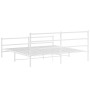 Metallbettgestell mit Kopfteil und weißem Fußteil 193x203 cm von , Betten und Lattenroste - Ref: Foro24-355438, Preis: 119,16...