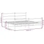 Metal bed frame with headboard and white footboard 193x203 cm by , Beds and slatted bases - Ref: Foro24-355438, Price: 117,36...
