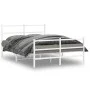 Estructura cama metal con cabecero y estribo blanco 140x200 cm de , Camas y somieres - Ref: Foro24-355433, Precio: 91,13 €, D...