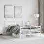Metal bed frame with headboard and white footboard 140x200 cm by , Beds and slatted bases - Ref: Foro24-355433, Price: 92,34 ...