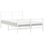 Estructura cama metal con cabecero y estribo blanco 140x200 cm