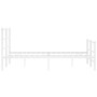 Metal bed frame with headboard and white footboard 140x200 cm by , Beds and slatted bases - Ref: Foro24-355433, Price: 92,34 ...