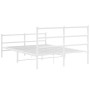 Estructura cama metal con cabecero y estribo blanco 140x200 cm