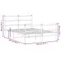Estructura cama metal con cabecero y estribo blanco 140x200 cm de , Camas y somieres - Ref: Foro24-355433, Precio: 91,13 €, D...
