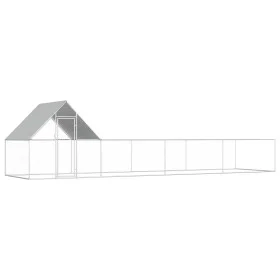 Galvanized steel chicken coop 8x2x2 m by vidaXL, Cages and habitats for small animals - Ref: Foro24-144558, Price: 247,28 €, ...