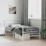 Metal bed frame with headboard and white footboard 100x200 cm by , Beds and slatted bases - Ref: Foro24-355427, Price: 69,42 ...