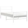 Metal bed frame with headboard and white footboard 100x200 cm by , Beds and slatted bases - Ref: Foro24-355427, Price: 69,42 ...
