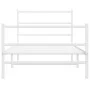 Metal bed frame with headboard and white footboard 100x200 cm by , Beds and slatted bases - Ref: Foro24-355427, Price: 69,42 ...