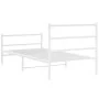Metal bed frame with headboard and white footboard 100x200 cm by , Beds and slatted bases - Ref: Foro24-355427, Price: 69,42 ...