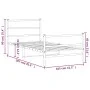 Metal bed frame with headboard and white footboard 100x200 cm by , Beds and slatted bases - Ref: Foro24-355427, Price: 69,42 ...