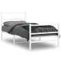 Bettgestell aus Metall mit Kopfteil und weißem Fußteil 90x200 cm von , Betten und Lattenroste - Ref: Foro24-355425, Preis: 70...