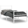 Bettgestell aus Metall mit Kopfteil und weißem Fußteil 90x200 cm von , Betten und Lattenroste - Ref: Foro24-355425, Preis: 71...