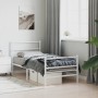 Bettgestell aus Metall mit Kopfteil und weißem Fußteil 90x200 cm von , Betten und Lattenroste - Ref: Foro24-355425, Preis: 71...