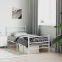 Metal bed frame with headboard and white footboard 90x200 cm by , Beds and slatted bases - Ref: Foro24-355425, Price: 70,29 €...