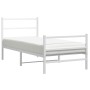 Bettgestell aus Metall mit Kopfteil und weißem Fußteil 90x200 cm von , Betten und Lattenroste - Ref: Foro24-355425, Preis: 71...