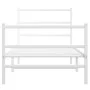 Bettgestell aus Metall mit Kopfteil und weißem Fußteil 90x200 cm von , Betten und Lattenroste - Ref: Foro24-355425, Preis: 70...
