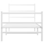 Bettgestell aus Metall mit Kopfteil und weißem Fußteil 90x200 cm von , Betten und Lattenroste - Ref: Foro24-355425, Preis: 71...