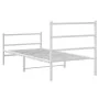 Metal bed frame with headboard and white footboard 90x200 cm by , Beds and slatted bases - Ref: Foro24-355425, Price: 70,29 €...