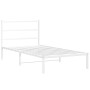 Metallbettgestell mit weißem Kopfteil 107x203 cm von , Betten und Lattenroste - Ref: Foro24-355410, Preis: 66,90 €, Rabatt: %