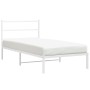 Metallbettgestell mit weißem Kopfteil 107x203 cm von , Betten und Lattenroste - Ref: Foro24-355410, Preis: 66,90 €, Rabatt: %
