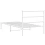 Estructura de cama de metal con cabecero blanco 107x203 cm de , Camas y somieres - Ref: Foro24-355410, Precio: 65,91 €, Descu...