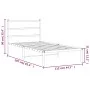 Estructura de cama de metal con cabecero blanco 107x203 cm de , Camas y somieres - Ref: Foro24-355410, Precio: 65,91 €, Descu...