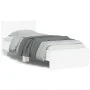 Cama con cabecero madera de ingeniería blanca 90x190 cm de , Camas y somieres - Ref: Foro24-838652, Precio: 129,18 €, Descuen...